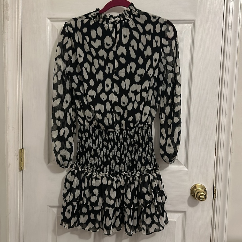 Leopard Smocked Ruffle Dress - Picture 2 of 4